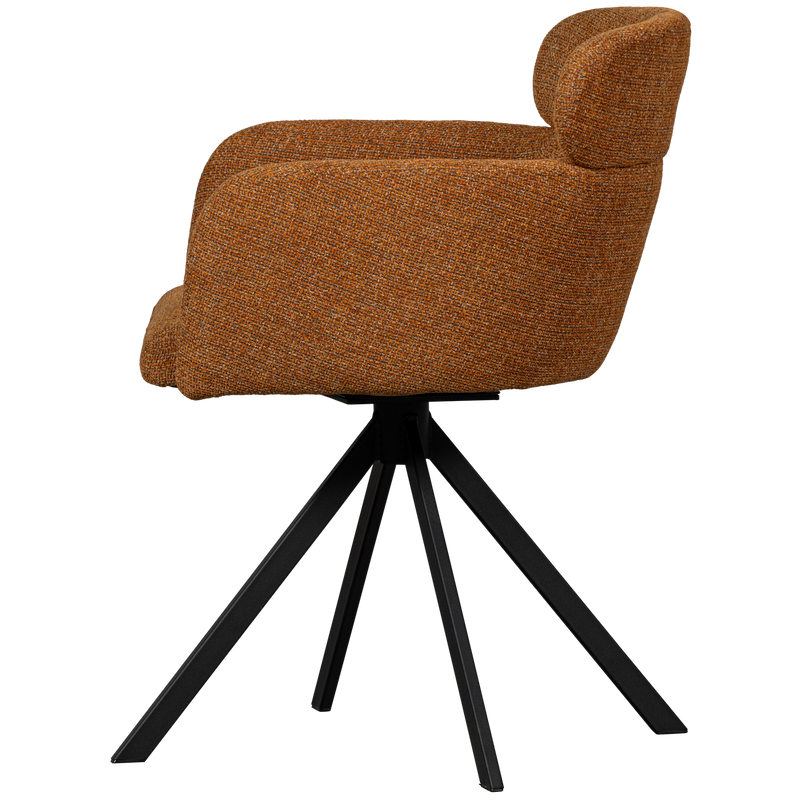 WOOOD Fenne Svängbar Matstol i Vävd Tyg Ginger 2 st