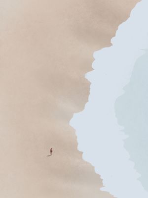 Venture Home Beach Poster Beige