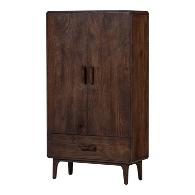 WOOOD Liya 2-Dörrars Skåp i Mörkbrunt Mangoträ