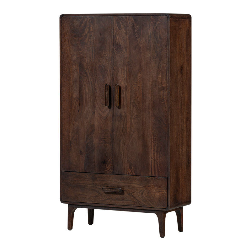 WOOOD Liya 2-Dörrars Skåp i Mörkbrunt Mangoträ