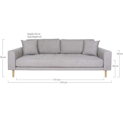 House Nordic Lido 3-sits soffa Ljusgrå