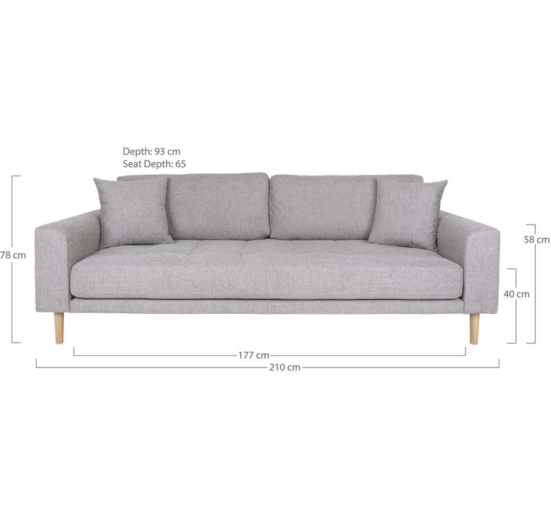 House Nordic Lido 3-sits soffa Ljusgrå