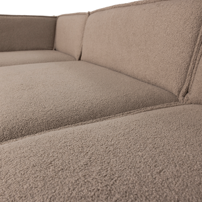 WOOOD MANU Chaise Longue Soffa Vänster i Teddy Mullvad