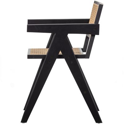 WOOOD Gunn Matstol i Rattan och Trä - Svart