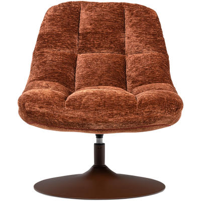 WOOOD Elvi Svängbar Fåtölj med Chenille Textur, Rost