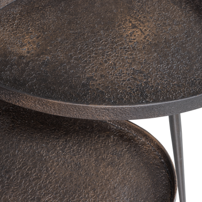 WOOOD Crude Sidobordset i Antik Brons - Set om 2