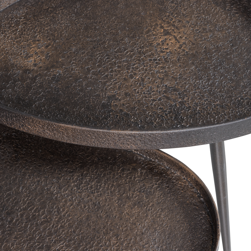 WOOOD Crude Sidobordset i Antik Brons - Set om 2