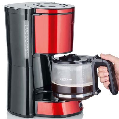 Severin Kaffebryggare 10 koppars 1000W Chilli röd KA4817