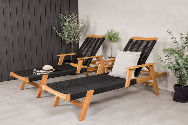 Venture Home Chania & Little John Sidobord ⌀40 Natur + Solstolar