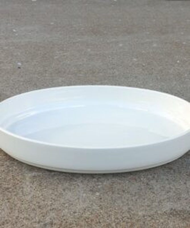 Gustavsberg BAS Vit, Oval Gratängform, stengods