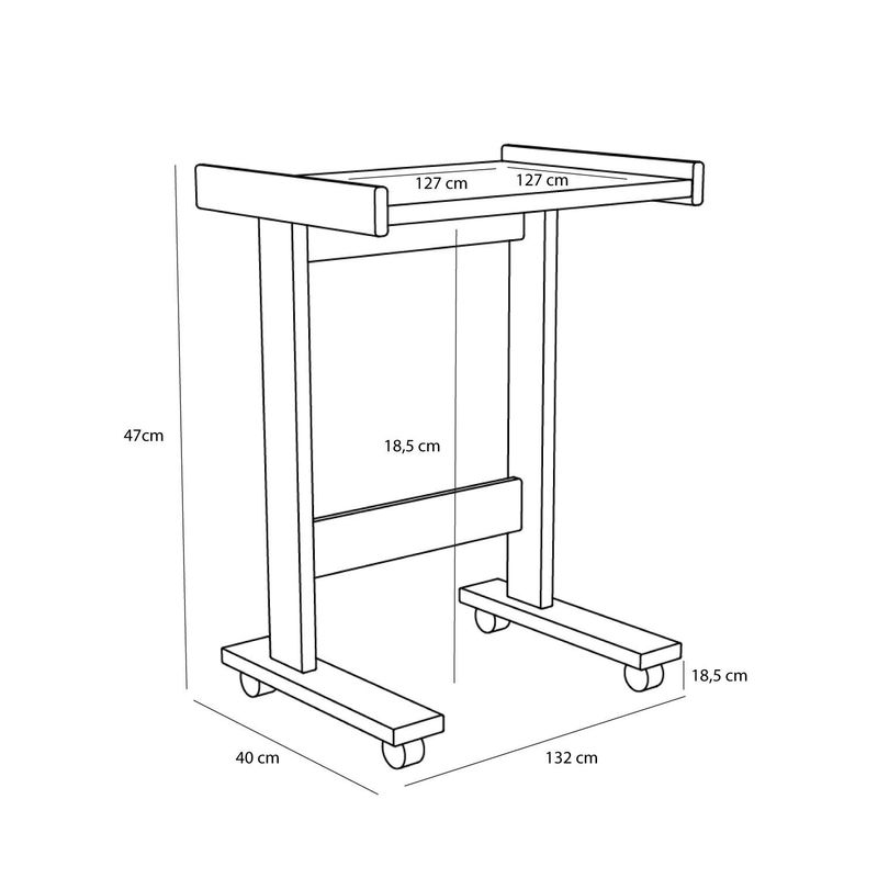 Hübsch Less Sidobord Natur 48x35xh65cm