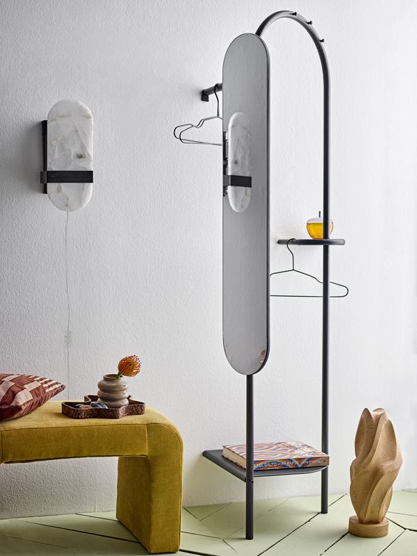 Bloomingville Taco Vägglampa, Vit, Alabaster, L16xH38xW13 cm