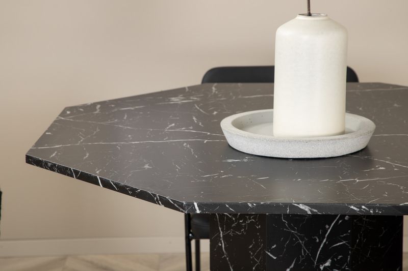 Venture Home Tvist & Marbs 4 st Matstolar Svart + Runt Matbord ⌀110 Svart