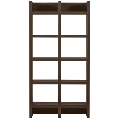 WOOOD TIMO Öppen Bokhylla MDF Mörkbrun 195x100x40 cm