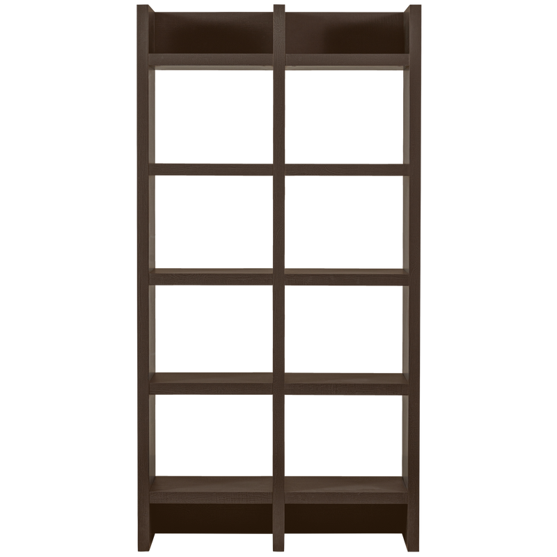 WOOOD TIMO Öppen Bokhylla MDF Mörkbrun 195x100x40 cm