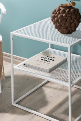 Venture Home Netz Sidobord i Vit Stål