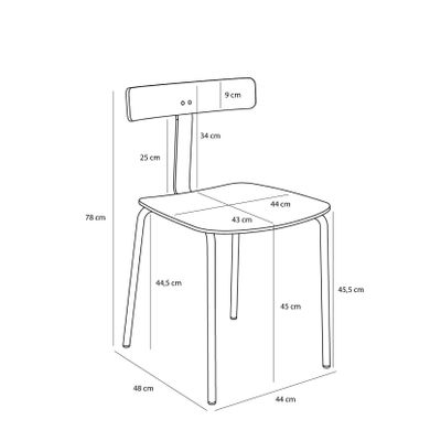 Hübsch Hock matstol svart 44 x 48 x H78 cm