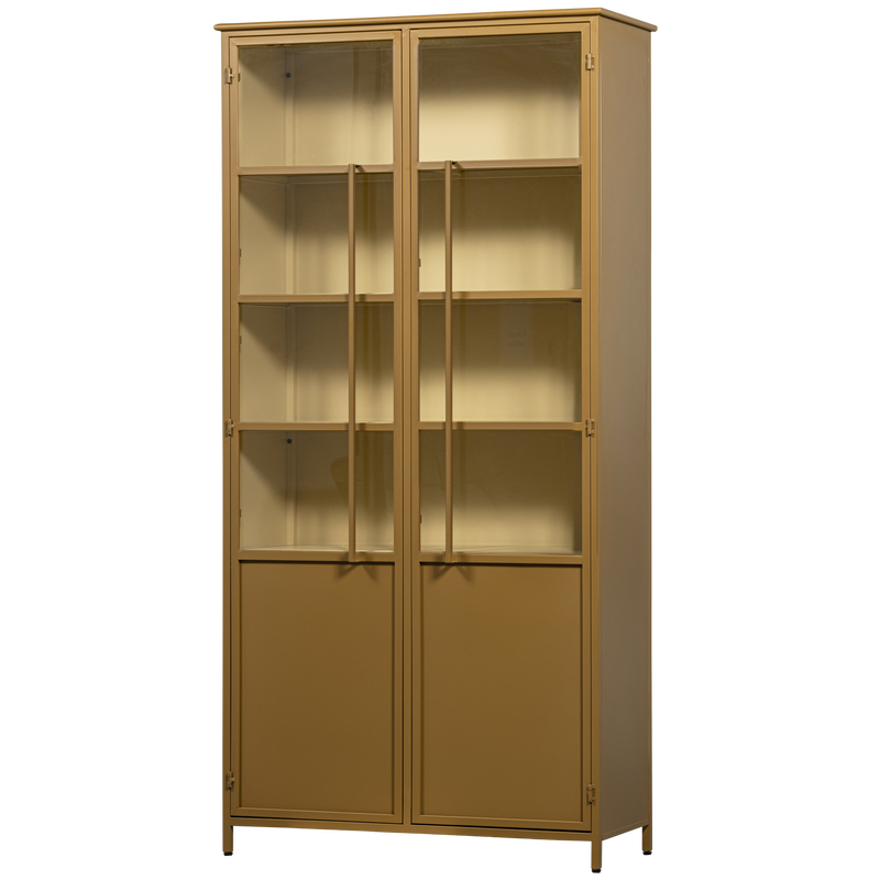 WOOOD Exhibit XL 2-dörrars vitrinskåp i metall - Honung