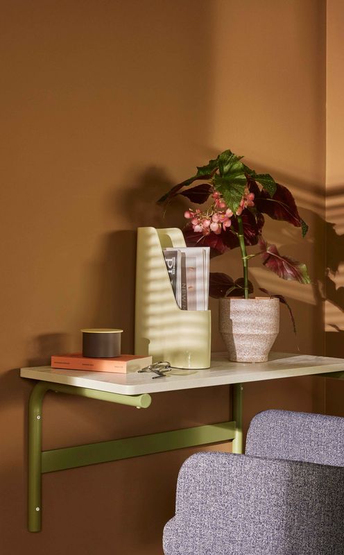 Hübsch Koi Väggmonterat Skrivbord Grön/Grå 80x40xh39cm