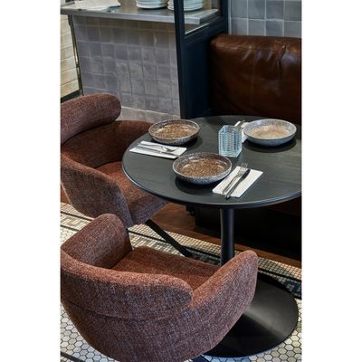 WOOOD Fenne Snurrbar Matstol Väv Tyg Kastanj 2 st