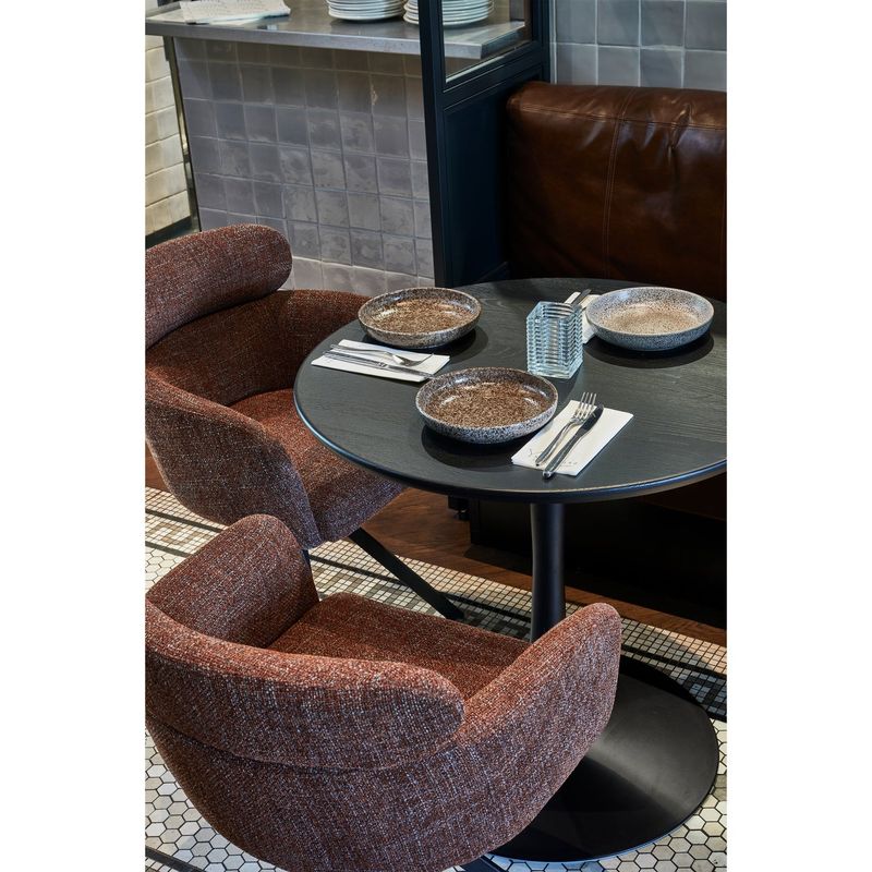 WOOOD Fenne Snurrbar Matstol Väv Tyg Kastanj 2 st