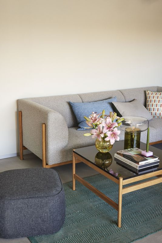 Hübsch Raw Soffbord Svart/Natur 80x80xh45cm