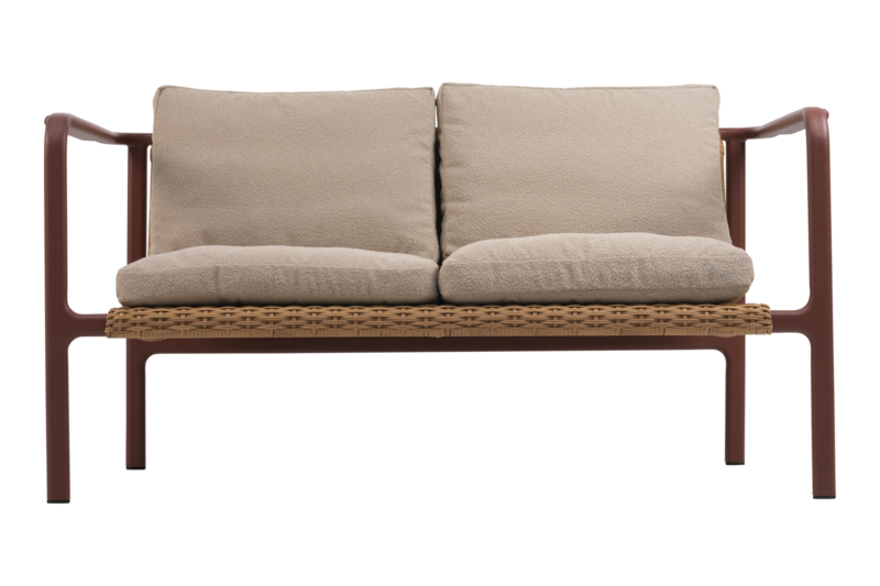 Brafab Motty 2-sits soffa Zin Red / Teddy Beige