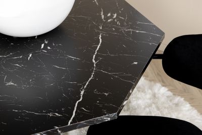 Venture Home Arrow & Marbs 4 st Matstolar Svart + Runt Matbord ⌀110 Svart