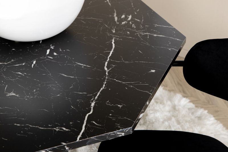 Venture Home Arrow & Marbs 4 st Matstolar Svart + Runt Matbord ⌀110 Svart