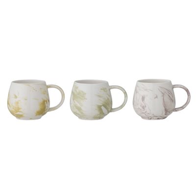 Bloomingville Palma Mugg, Grön, Stengods - 4-pack