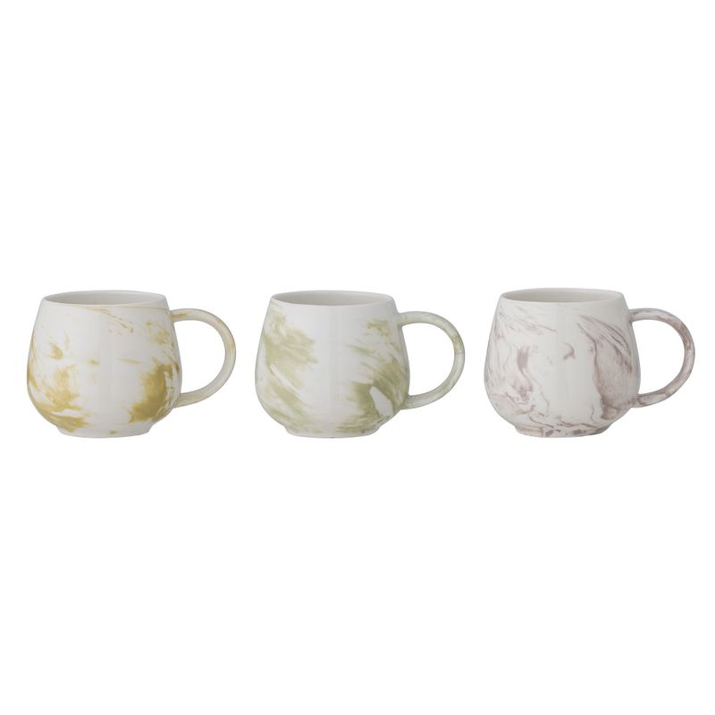 Bloomingville Palma Mugg, Grön, Stengods - 4-pack