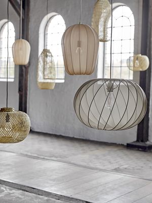 Bloomingville Piola Taklampa, Natur, Polyester, Ø50xH35 cm