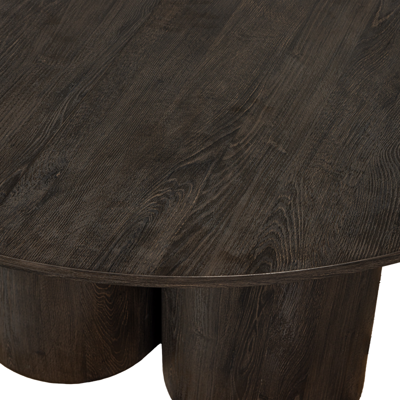 WOOOD Oona runt matbord med 3-bensdesign i MDF, mörkbrun Ø140 cm