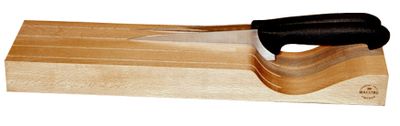 Ronneby Bruk - Liggande Knivblock i Stavlimmad Bokträ 40x11,5 cm