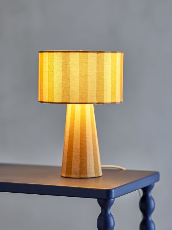 Bloomingville Emmie Bordslampa, Gul, Linne, Ø20xH30 cm