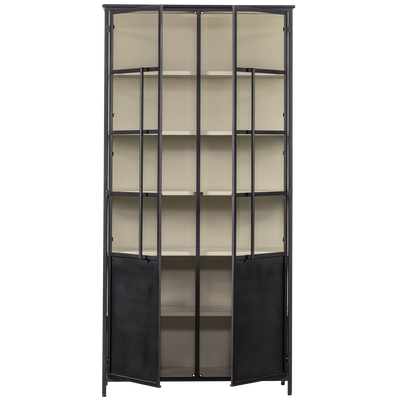 WOOOD EXHIBIT XL vitrinskåp med 2 dörrar i metall - svart