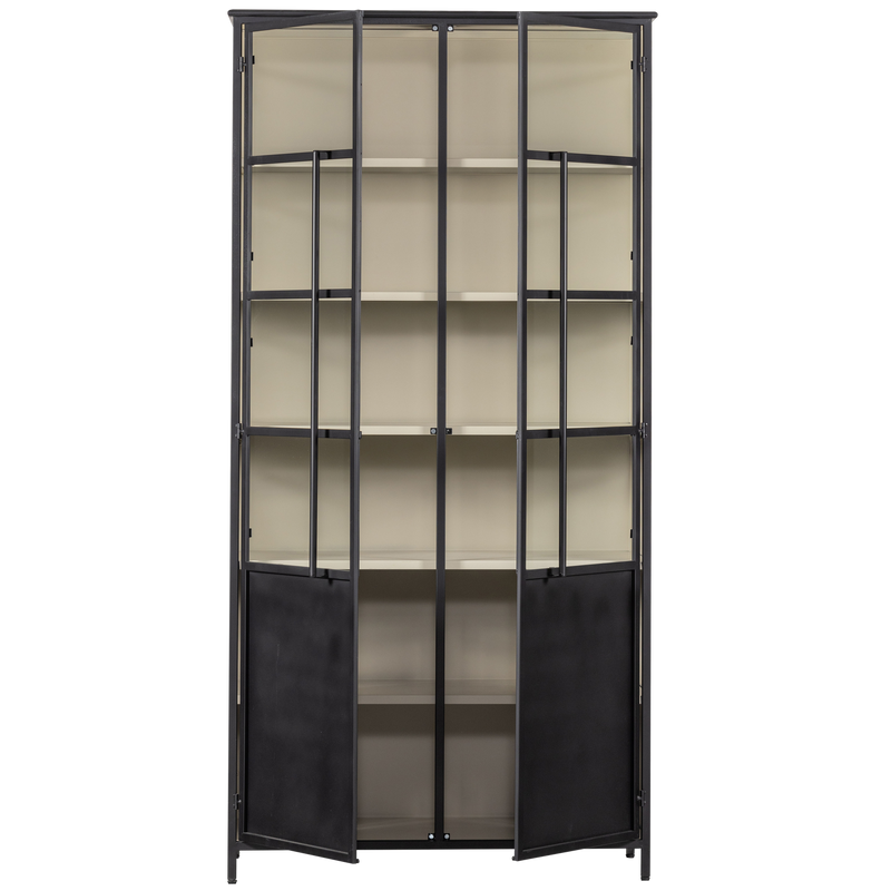 WOOOD EXHIBIT XL vitrinskåp med 2 dörrar i metall - svart