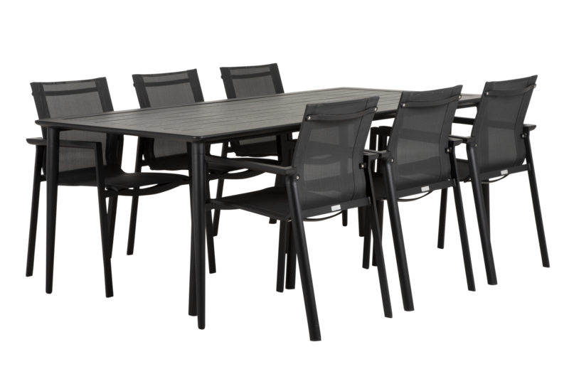 Brafab Delia Stapelstol Svart/Textilene