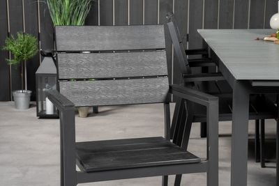 Venture Home Levels Rektangulärt Matbord 229 × 100 Svart + Matstolar 2-pack Svart