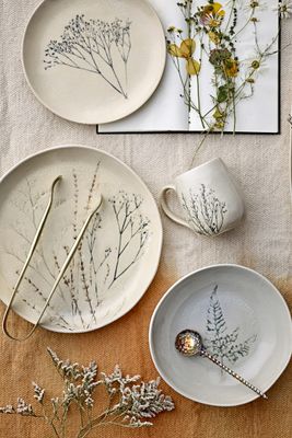 Bloomingville Bea djup tallrik, flerpack, natur, stengods