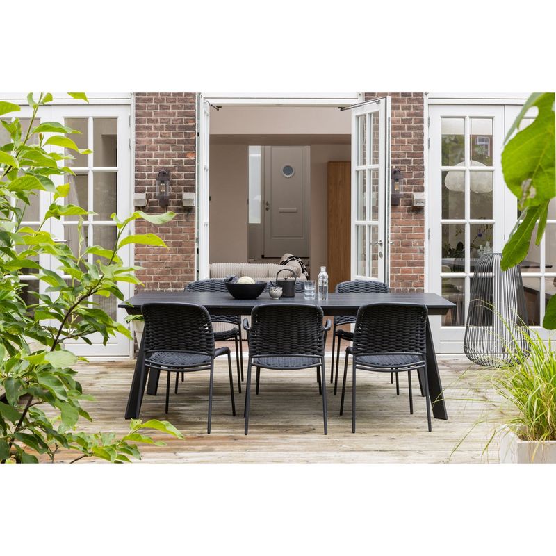 WOOOD Veerle Matbord Aluminium/Polywood Antracit 220x100 cm