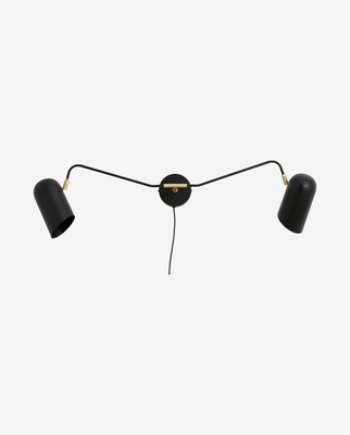 Nordal ERIS vägglampa, 2 armar - svart