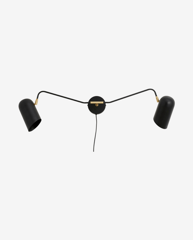 Nordal ERIS vägglampa, 2 armar - svart