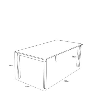 Hübsch Hock Matbord Svart 190x90xh75cm