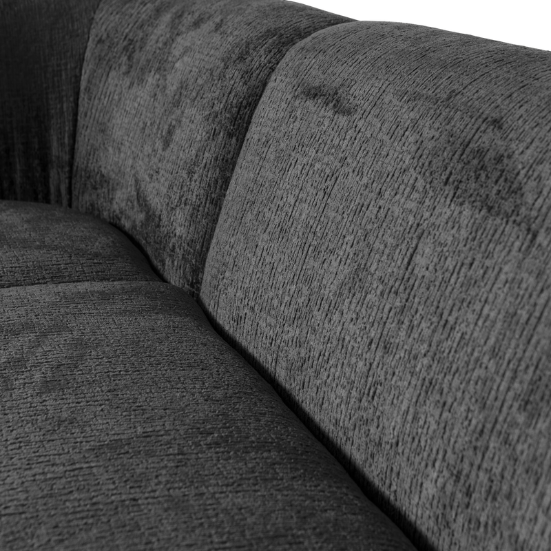 WOOOD SLOPING Hörnsoffa Vänster Struktur Sammet Berg