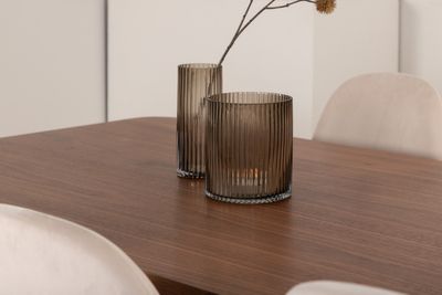 Venture Home Uno & Polar Rektangulärt Matbord 200 x 90 Natur + 6 st Matstolar Beige