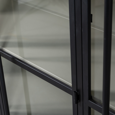 WOOOD EXHIBIT XL vitrinskåp med 2 dörrar i metall - svart