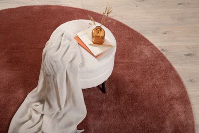 Venture Home Undra Rund Matta i Rost-Rosa