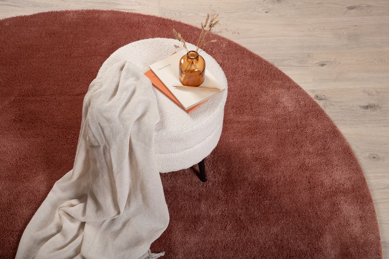 Venture Home Undra Rund Matta i Rost-Rosa