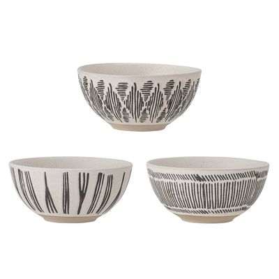 Bloomingville Eliana Skål, Svart, Stengods - 6-pack
